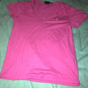 Pink polo vneck